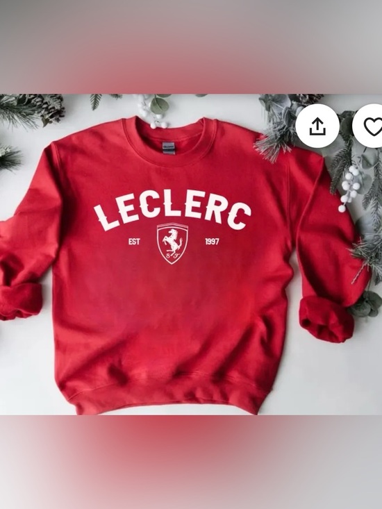 Gildan Other - Handmade Unisex Gildan Charles Leclerc Red Racing Car Motor Crewneck Sweatshirt
